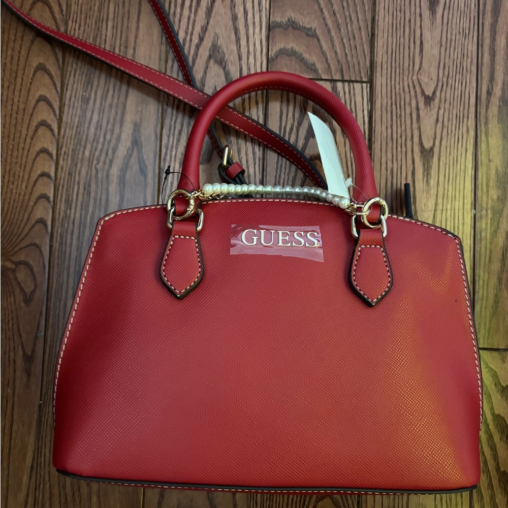 Guess Red Satchel Bag